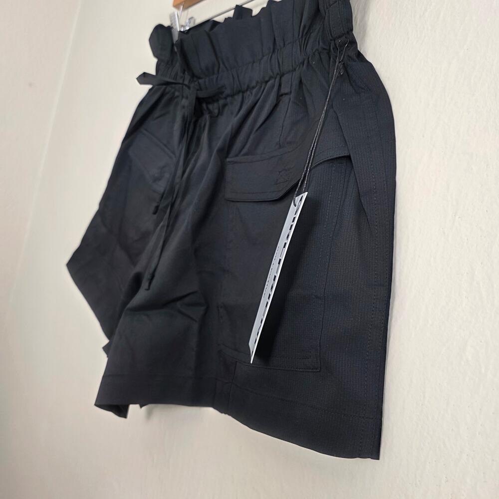 Girlfriend Collective Mercer Camp High Waist Paperbag Short Black Medium NWT - Picture 5 of 8